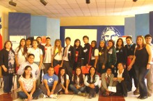 Grupo de estudiantes de diversos liceos de Copiapó que forman parte de la red
