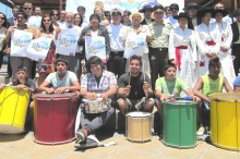 Autoridades y jóvenes de Caldera en el marco del lanzamiento de la campaña Decide tu verano, sin drogas, sin alcohol