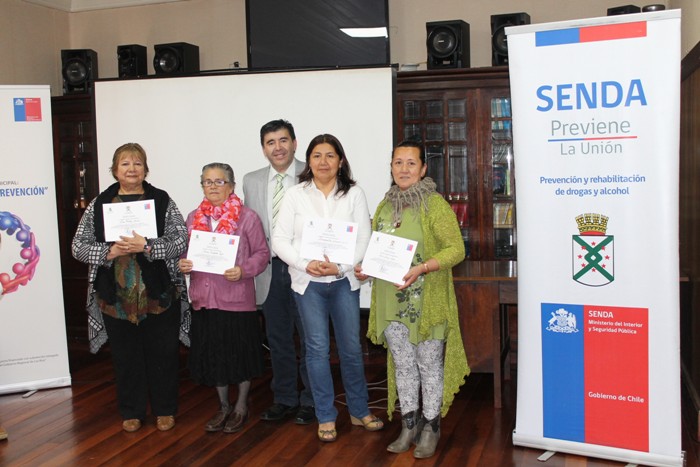Senda Previene La Unión certificó a quince dirigentes sociales en temáticas preventivas