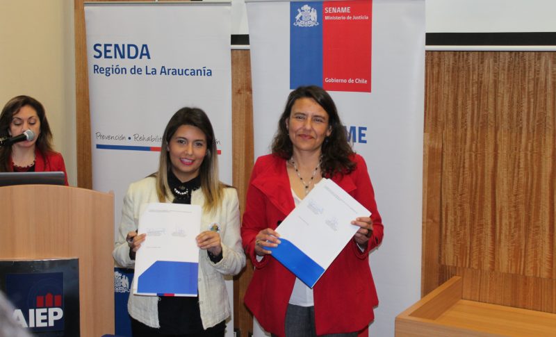 SENDA y SENAME firman protocolo de trabajo en beneficio de  adolescentes infractores de ley en La Araucanía