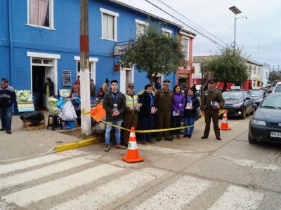 Simulacro de accidente genera expectación en el centro de Pichilemu