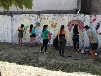 Previene construye mural preventivo junto a la comunidad de Huechuraba