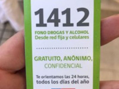1412: Fono Drogas del SENDA atiende consultas y orienta a personas afectadas por el consumo de alcohol y otras drogas las 24 horas de manera confidencial y gratuita