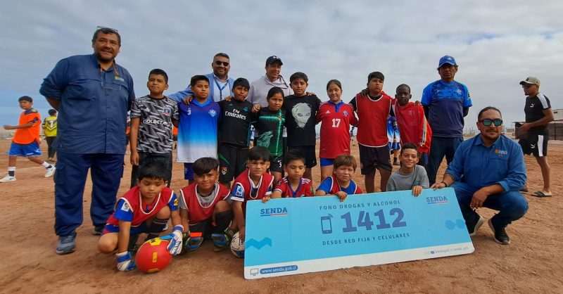 SENDA Antofagasta asistió a actividad deportiva de fundación La Semilla y que incluyó la visita de Matías Fernández