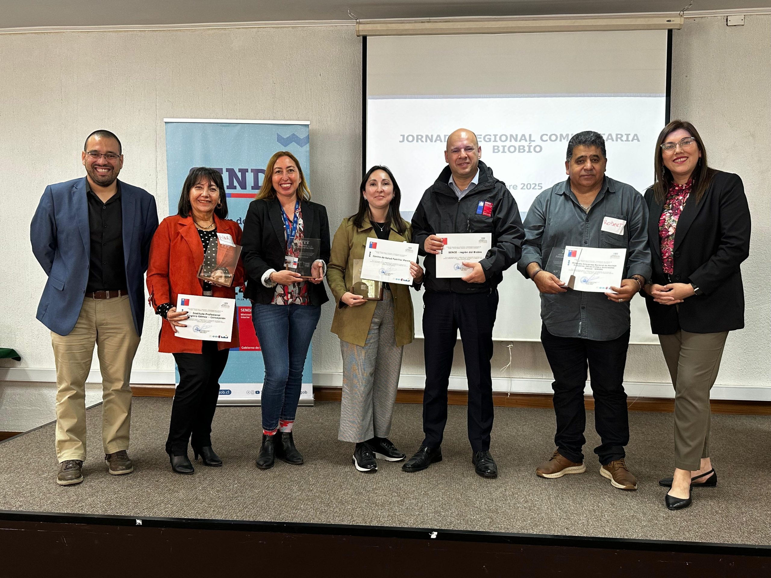 SENDA Biobío reconoció a 5 instituciones aliadas en la región para la recuperación de sus usuarios